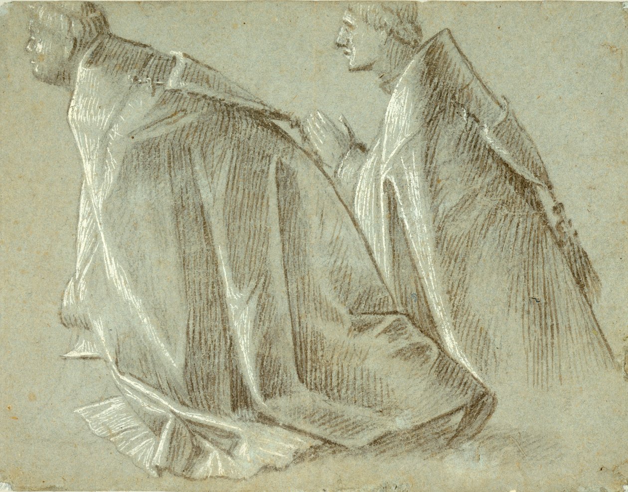 Tutkimus kahdesta polvistuvasta papistosta (recto); Pysyvän nuorison tutkimus (käänteinen) tekijältä Vittore Carpaccio