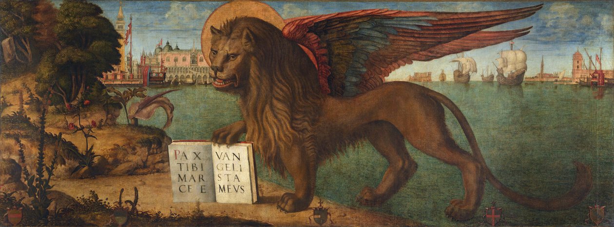 Pyhän Markuksen leijona, Carpaccio, Vittore (1460-1526). Tempera kankaalle tekijältä Vittore Carpaccio