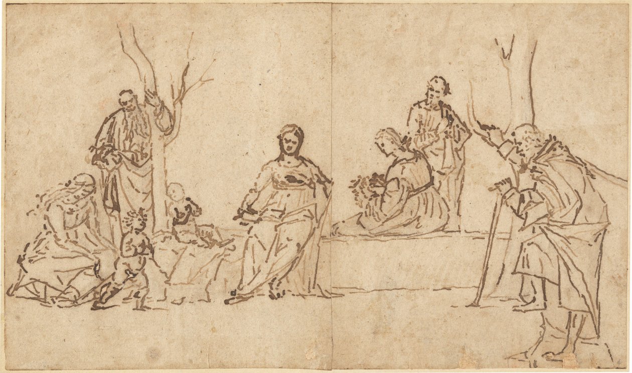 Madonna ja lapsi pyhien kanssa maisemassa (Sacra Conversazione) tekijältä Vittore Carpaccio