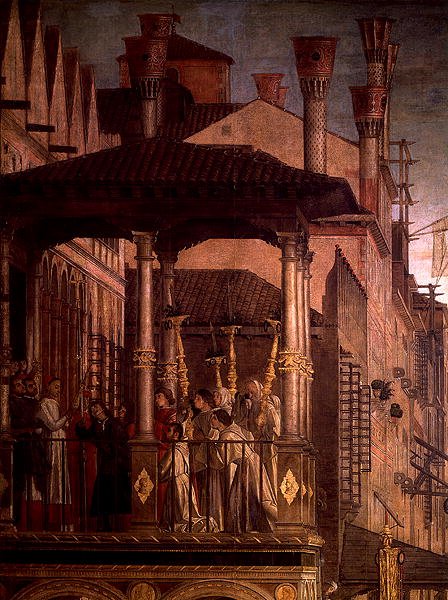 Todellisen ristin reliikin ihme Rialton sillalla (öljy kankaalle) (yksityiskohta kuvasta 119437) tekijältä Vittore Carpaccio