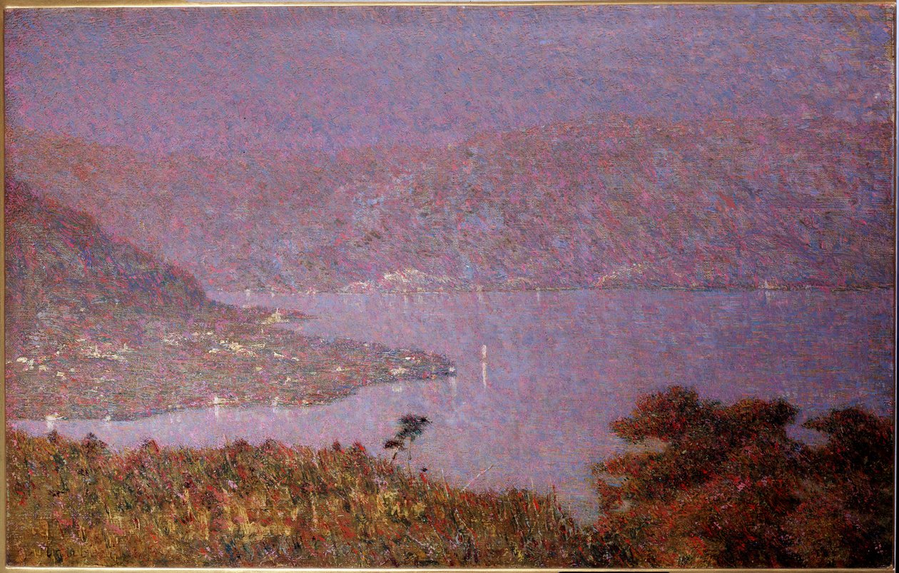 Rakkauden helmi (Nebbiolina sul lago) (Sumua järvellä, Sumua järvellä) Vittore Grubicy de Dragon (1851-1920) maalaus 1896 Mitat 33,5x51 cm Milano, Galleria d
