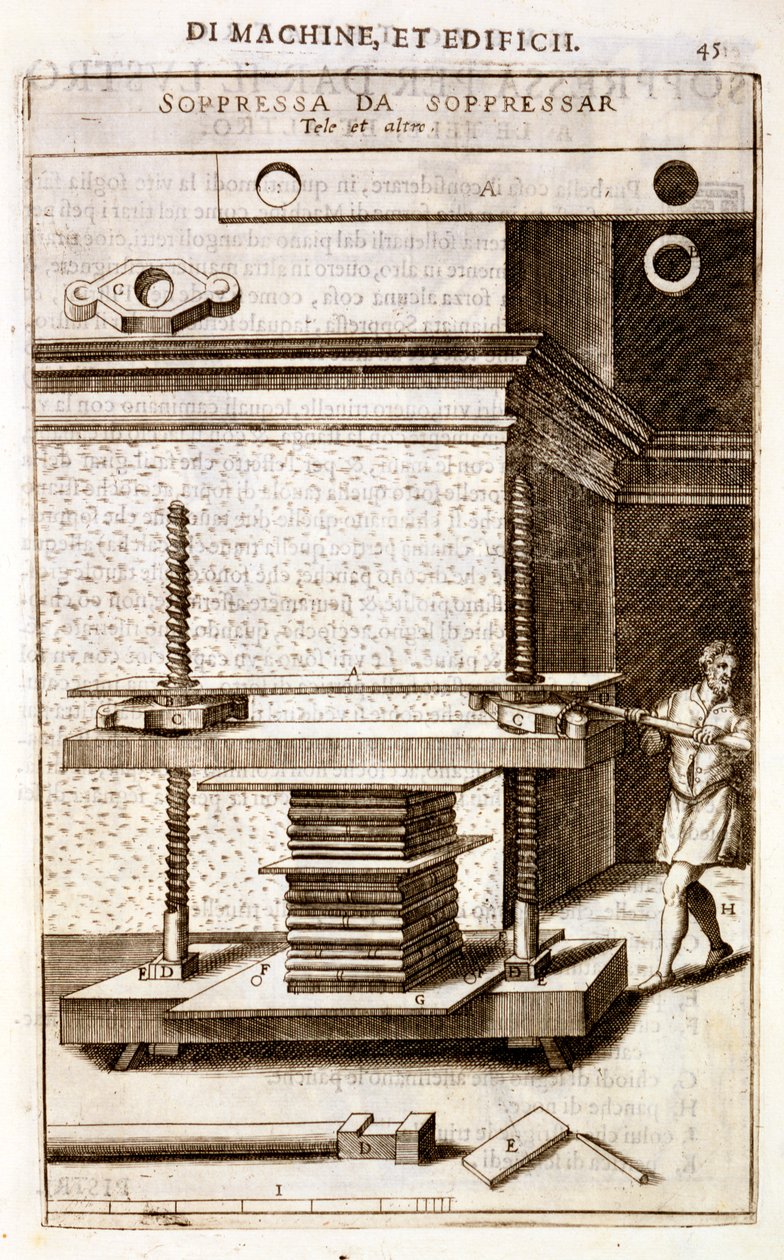 Foliokirjojen kirjapaino, 1607 tekijältä Vittorio Zonca