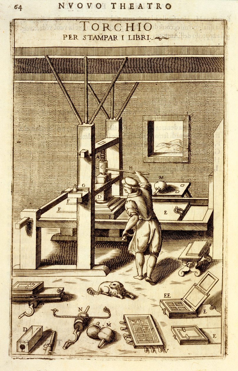 Koopaino kirjojen painamiseen, 1607 tekijältä Vittorio Zonca