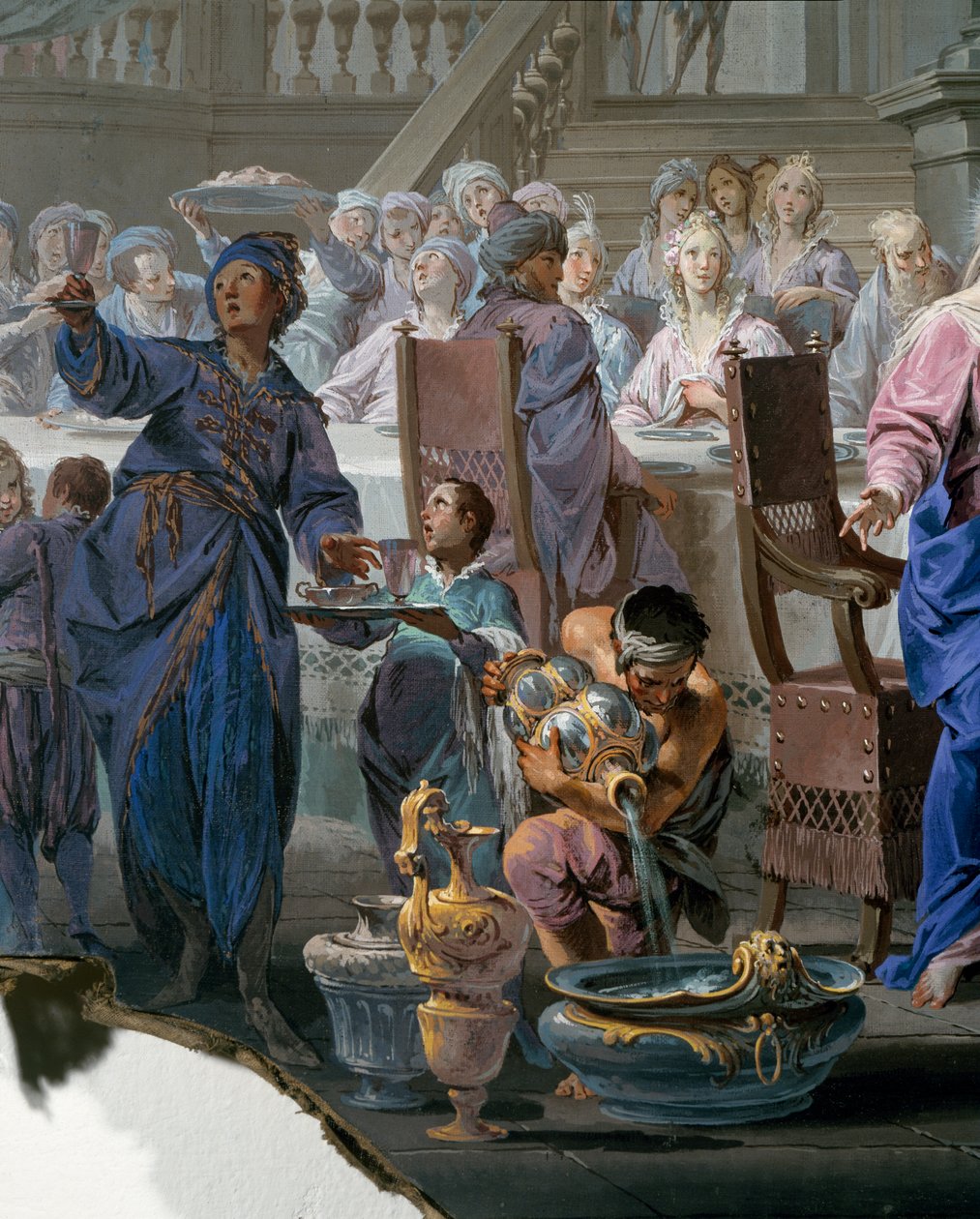 Avioliitto Canassa, kirjoittanut Vittorio Maria Bigari (1692-1776), Yksityiskohta tekijältä Vittorio Maria Bigari