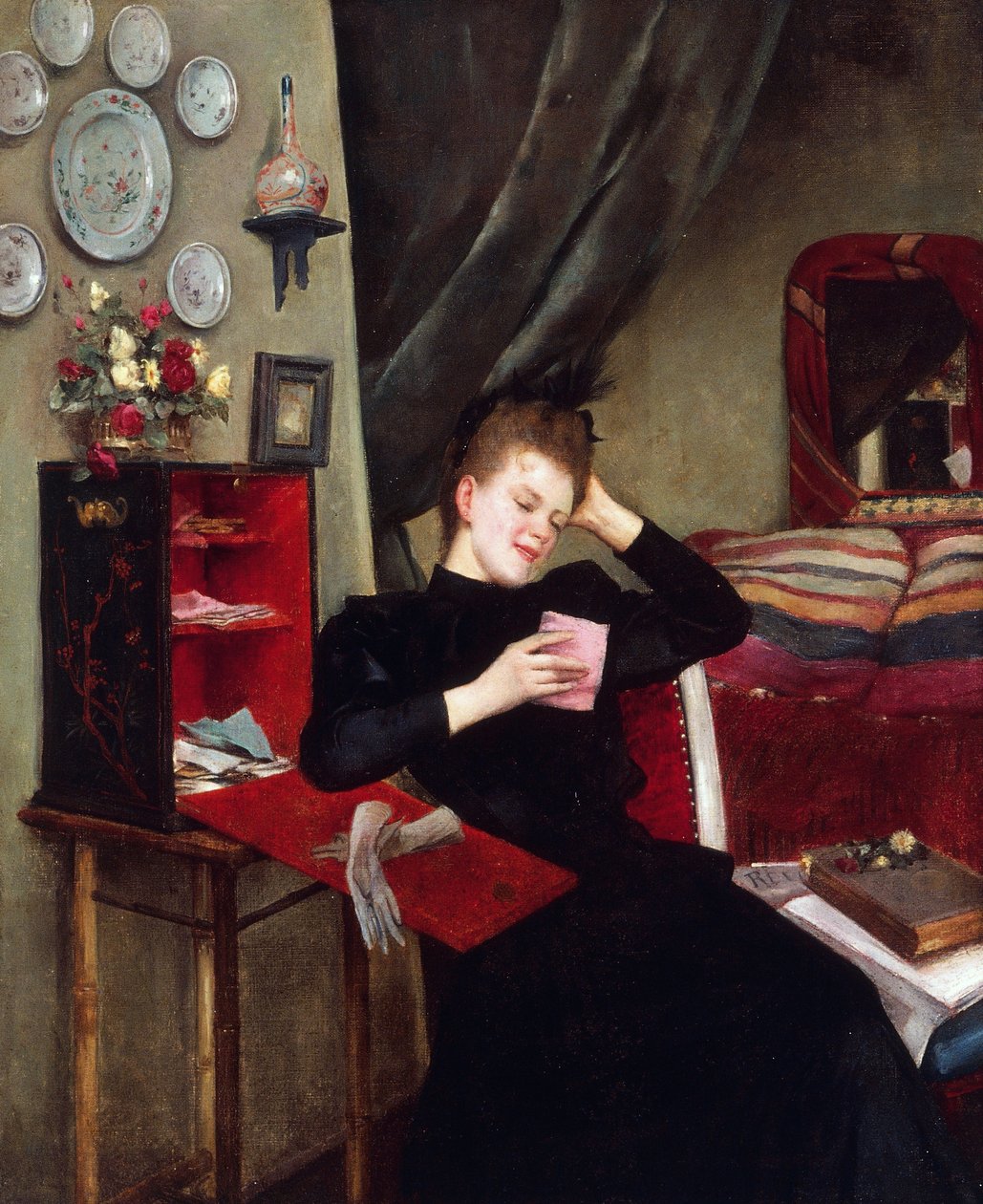 Makeat muistot, maalaus Vittorio Matteo Corcos (1859-1933), öljy kankaalle, 50x61 cm tekijältä Vittorio Matteo Corcos