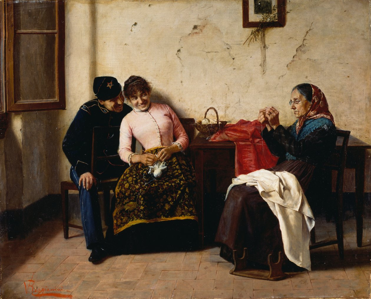 Vittorio Reggianinin (1858-1938) kosija, öljy kankaalle, 65x59,5 cm tekijältä Vittorio Reggianini