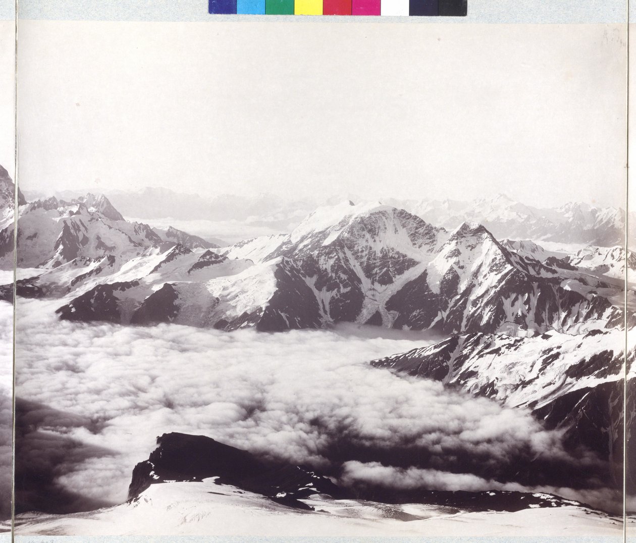 Panoraamaröntgenkuva Elbrus-vuoren huipulta tekijältä Vittorio Sella