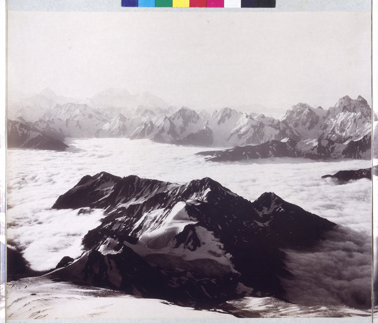 Panoraamaröntgenkuva Elbrus-vuoren huipulta tekijältä Vittorio Sella