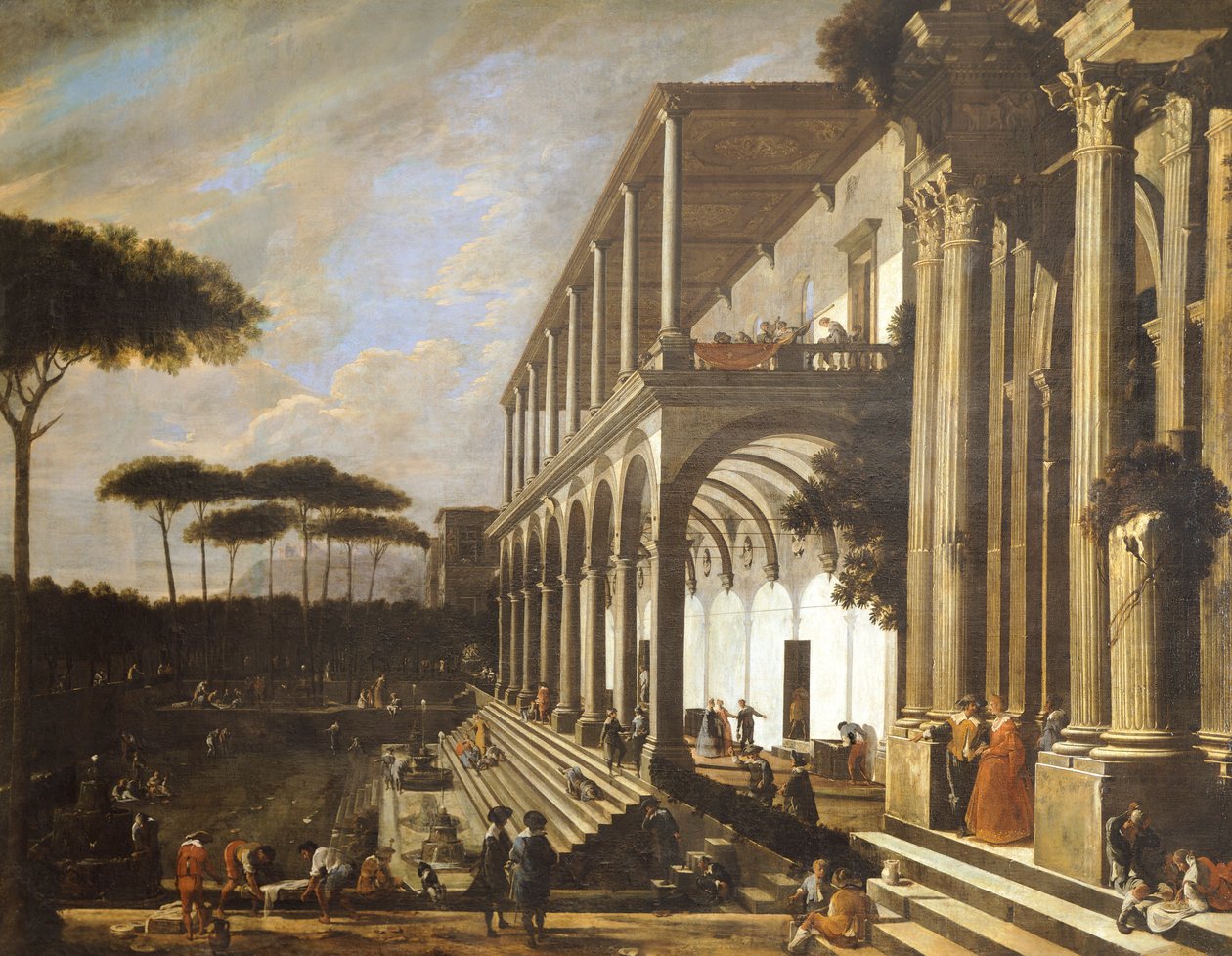 Pidot Villa of Poggiorealessa, kirjoittanut Viviano Codazzi (noin 1604-1670) tekijältä Viviano Codazzi