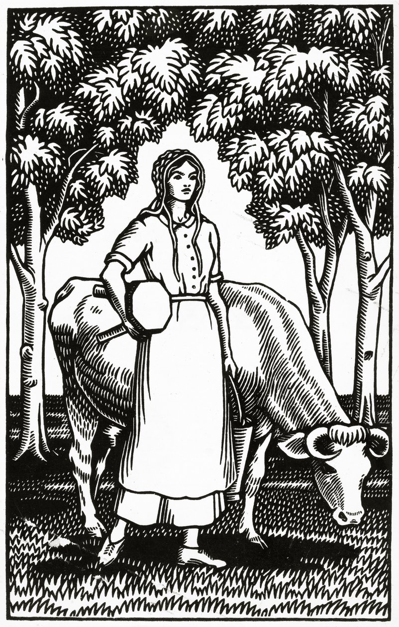 Etukappale Thomas Hardyn Tess of the DUrbervillesin kuvitetulle painokselle, 1926 tekijältä Vivien Gribble