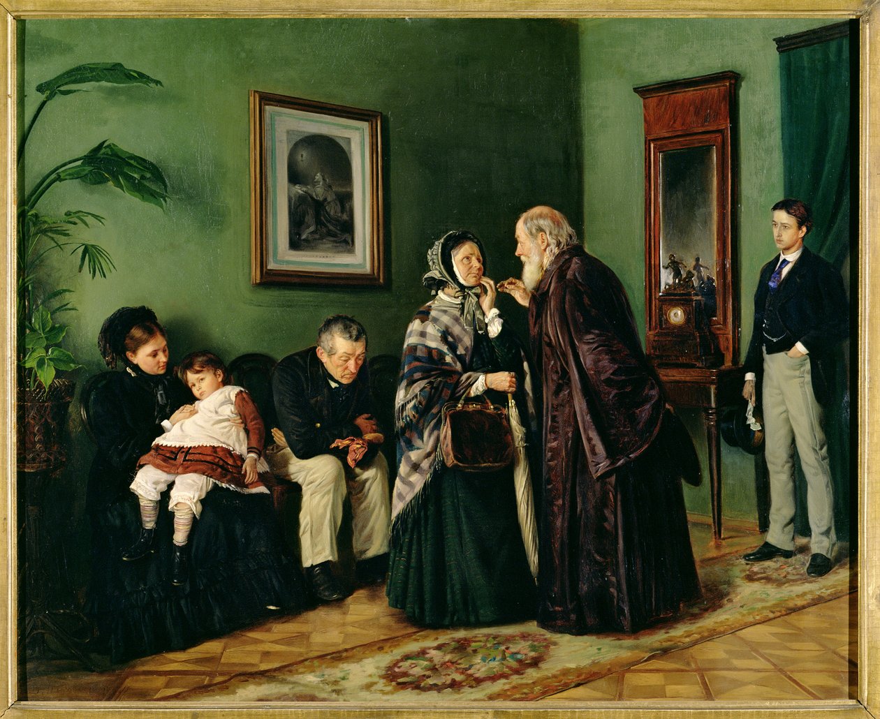 Lääkärin odotushuone, 1870 tekijältä Vladimir Egorovic Makovsky