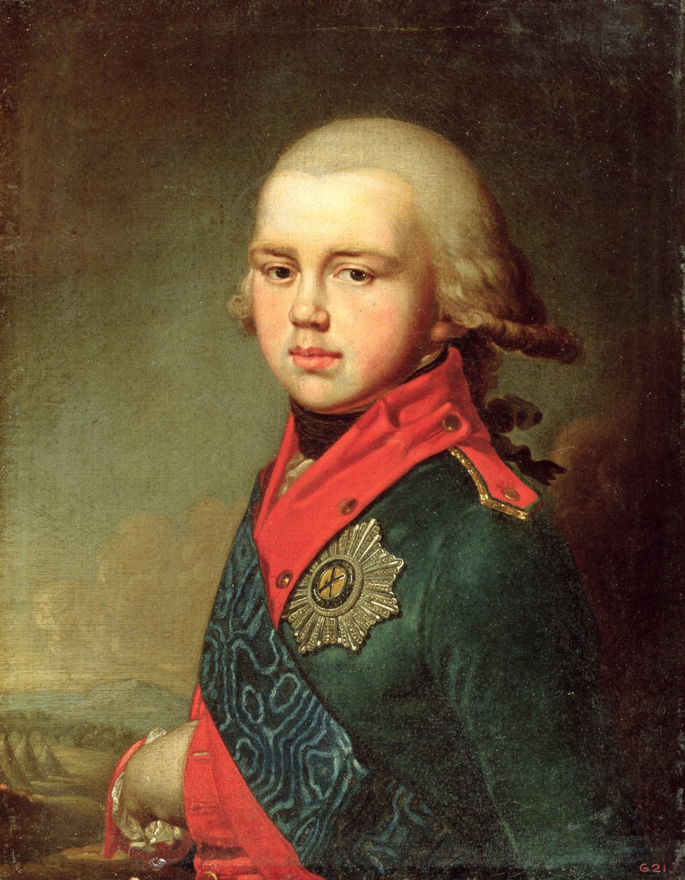 Muotokuva suurruhtinas Konstantin Pavlovichista (1779-1831) 1795 tekijältä Vladimir Lukich Borovikovsky