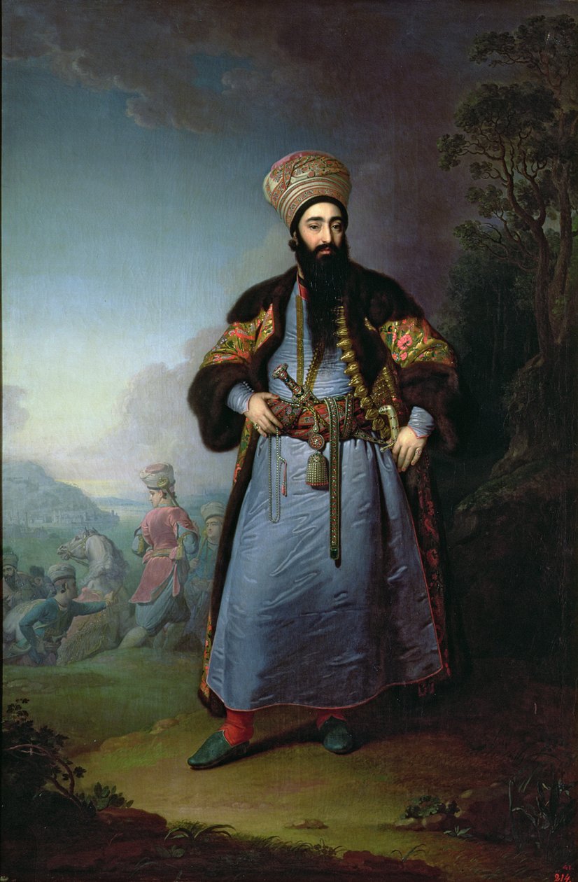 Murtaza-Kuli-Khanin (k.1800) muotokuva persialaisen shaahin Aga-Mahommedin veljen, 1796 tekijältä Vladimir Lukich Borovikovsky
