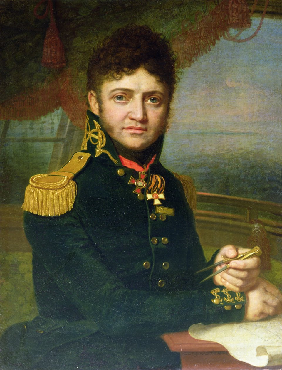 Juri F. Lisyanskyn muotokuva, 1810 tekijältä Vladimir Lukich Borovikovsky