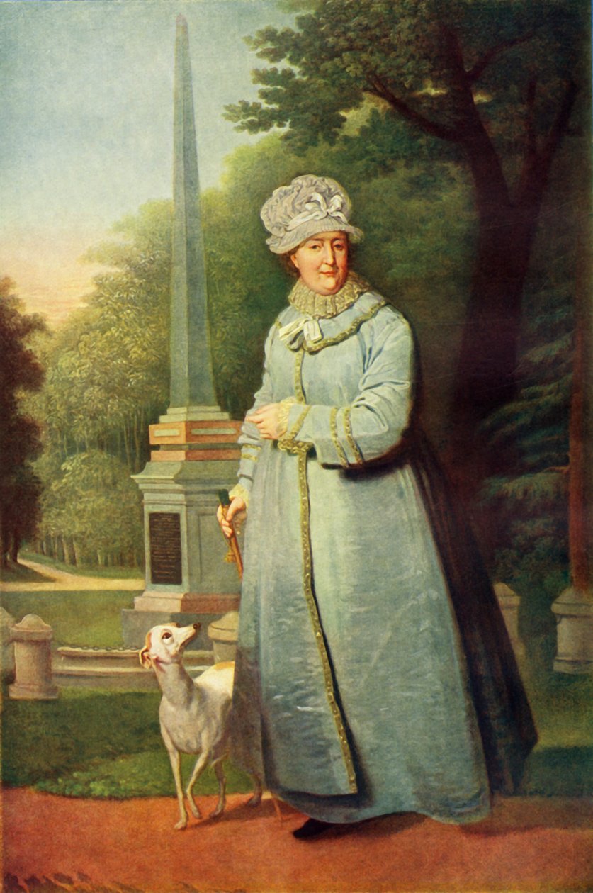 "Katriina II:n muotokuva Tsarskoje Selon puistossa", 1810, 1965. tekijältä Vladimir Borovikovsky
