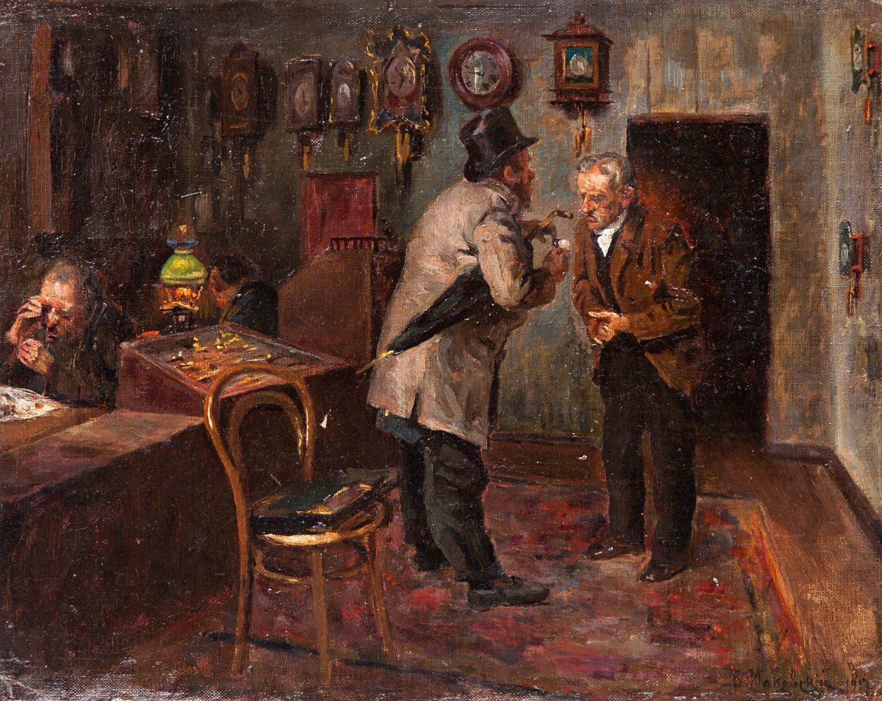 Jalokiviliikkeessä, 1917 tekijältä Vladimir Egorovic Makovsky