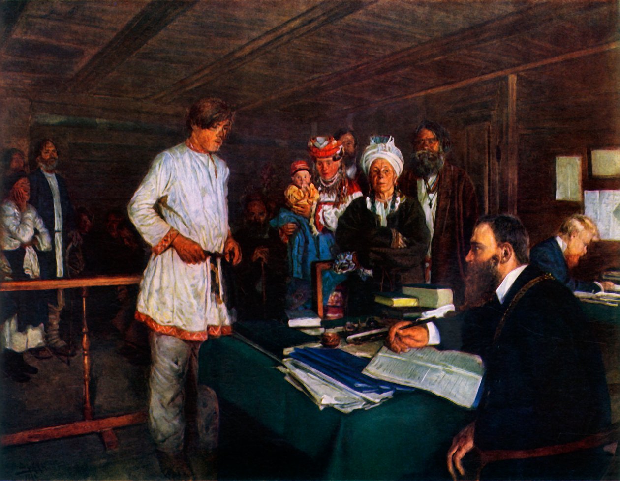 Toimistossa 1800-luvun loppu - 1900-luvun alku, 1965. tekijältä Vladimir Egorovic Makovsky
