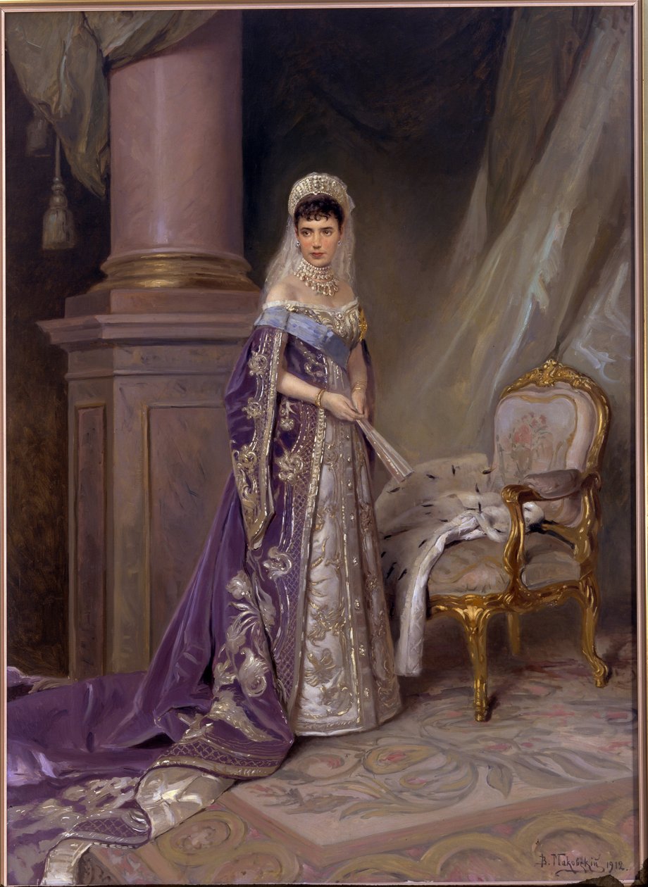 Imperatrice Marie Fjodorovnan, prinsessa Dagmar du Danemarkin (1847-1928) muotokuva. Vladimir Jegorovich Makovskin (Makovsky, Makovskij) maalaus (1846-1920) tekijältä Vladimir Egorovic Makovsky