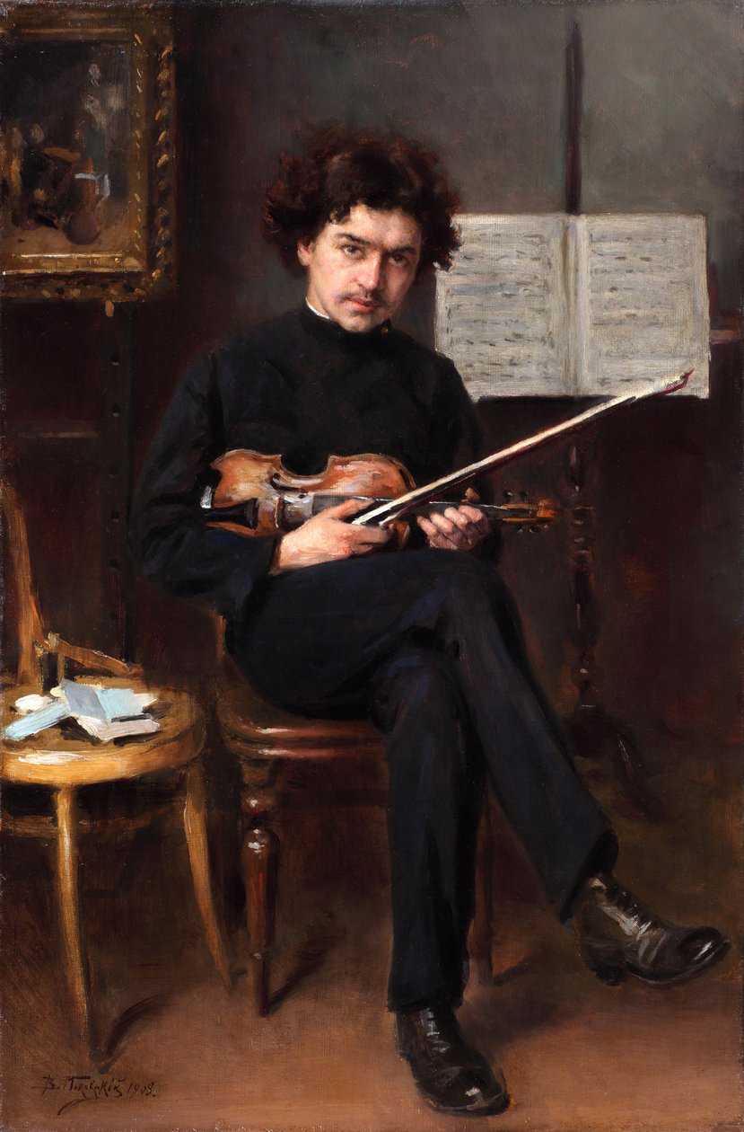 Muotokuva viulisti ja säveltäjä Jan Kubelik 1880-1940, 1908 tekijältä Vladimir Egorovic Makovsky
