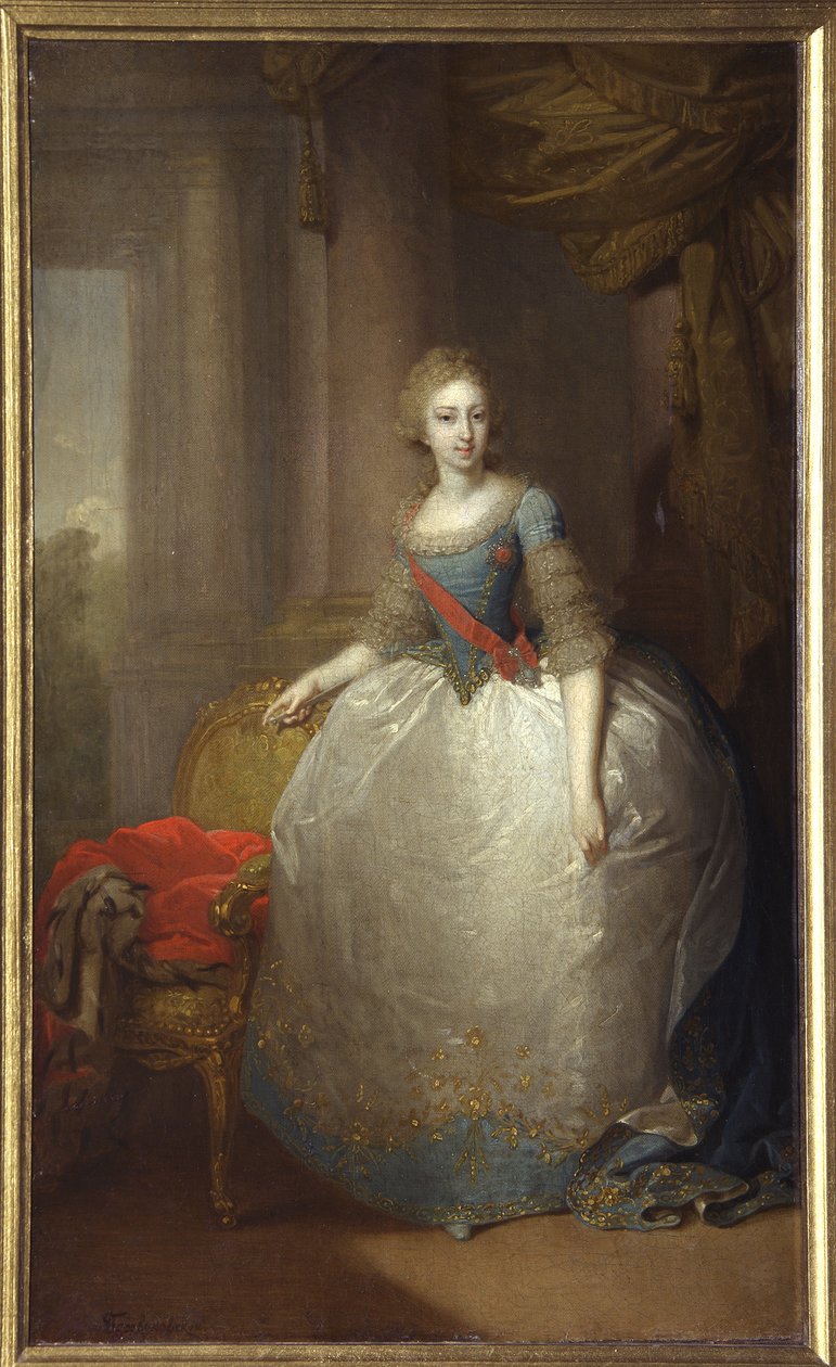 Helena Pavlovna de Russien muotokuva - Venäjän suurherttuatar Jelena Pavlovna (1784-1803) - Vladimir Lukich Borovikovskyn kuva (1757-1825) - 1797 - huile sur toile - 58,5x36 cm - Valtion ulkoilmamuseo Palace Gatchina, St. Pietari tekijältä Vladimir Lukich Borovikovsky