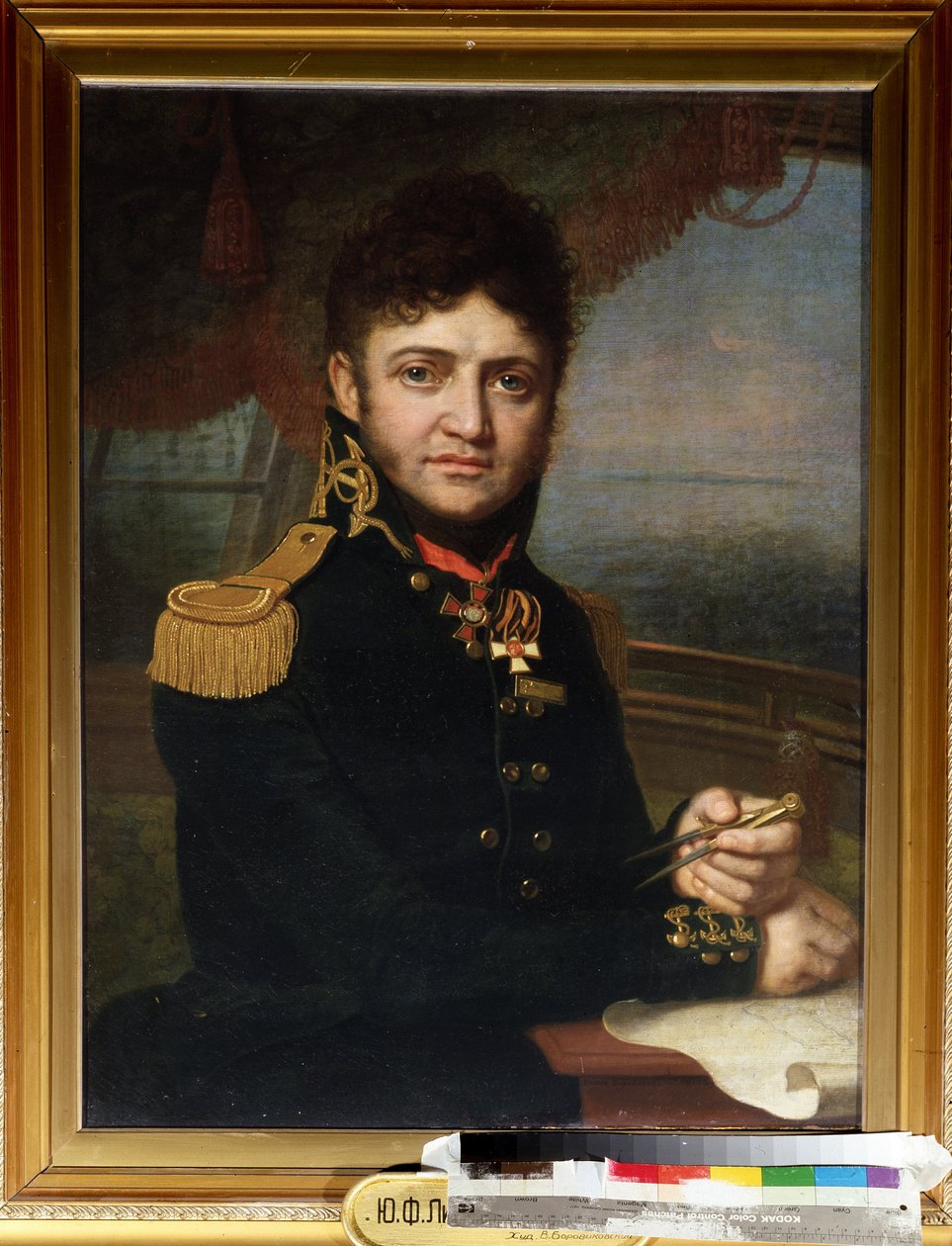 ""Muotokuva du navigateur et officier Yuri Lisyansky (Lisiansky ou Lisianski) (1773-1837)"" Peinture de Vladimir Borovikovsky (Borovikovski) (1757-1825) 1810 State Central Navy Museum Saint Petersbourg tekijältä Vladimir Lukich Borovikovsky