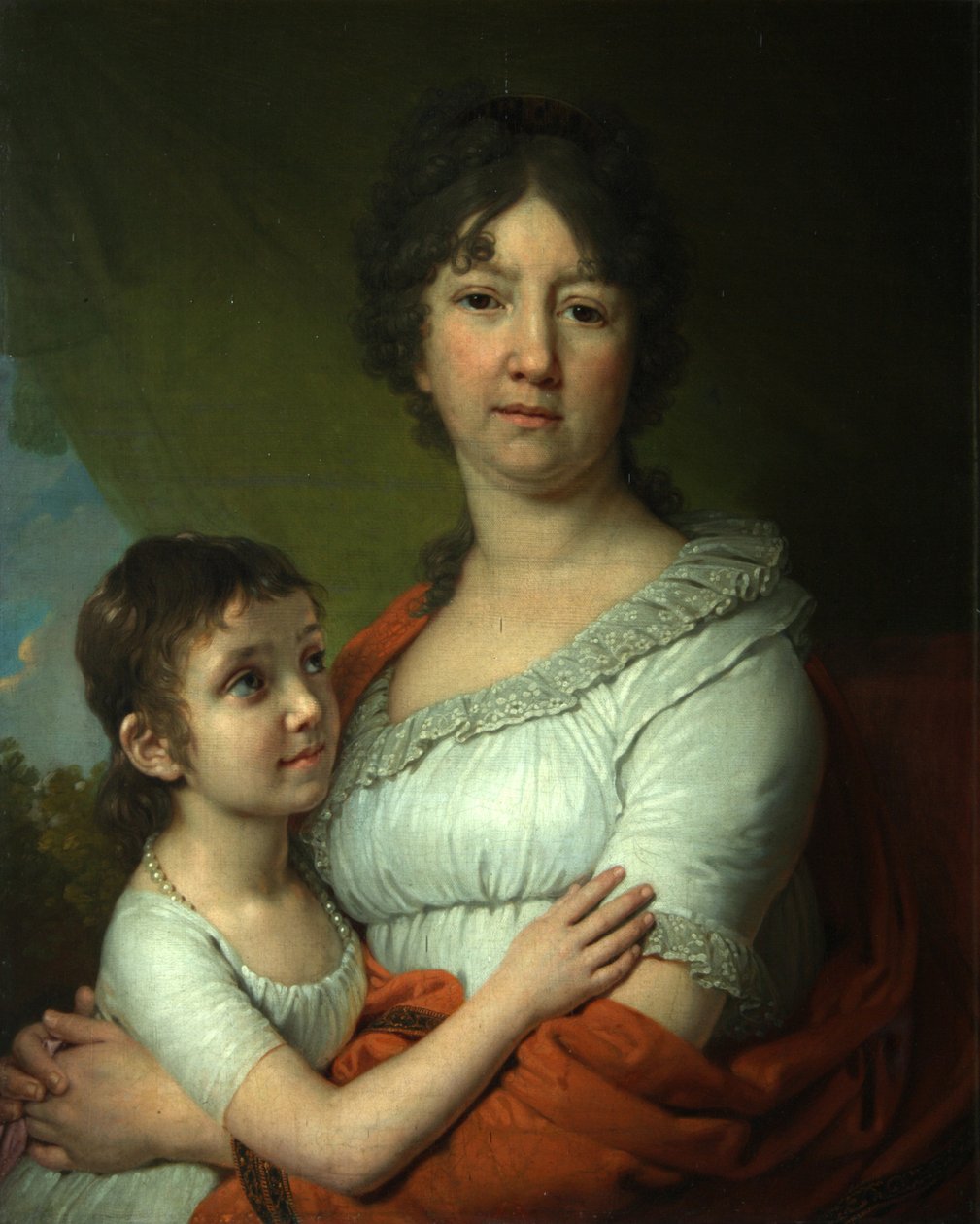 Muotokuva A.E. Labzinasta ja hänen kasvatustyttärestään S.A. Mudrovasta, 1803 tekijältä Vladimir Lukich Borovikovsky