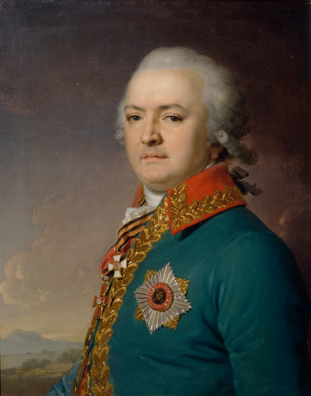 Aleksanteri Vasiljevitš Polikarpovin muotokuva 1753-1811, 1796 tekijältä Vladimir Lukich Borovikovsky