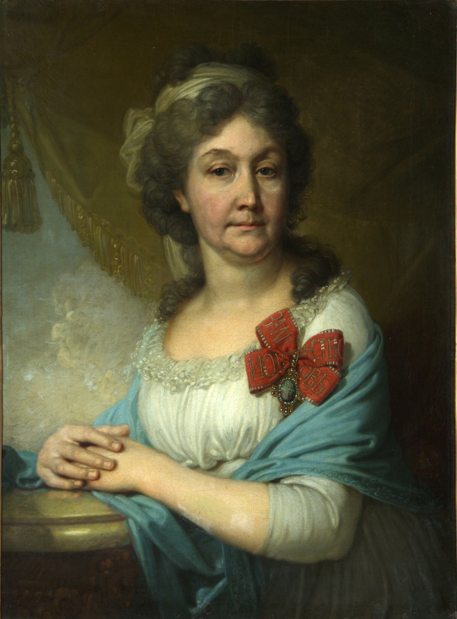Paronitar Varvara Vasilyevan muotokuva, 1800 tekijältä Vladimir Lukich Borovikovsky