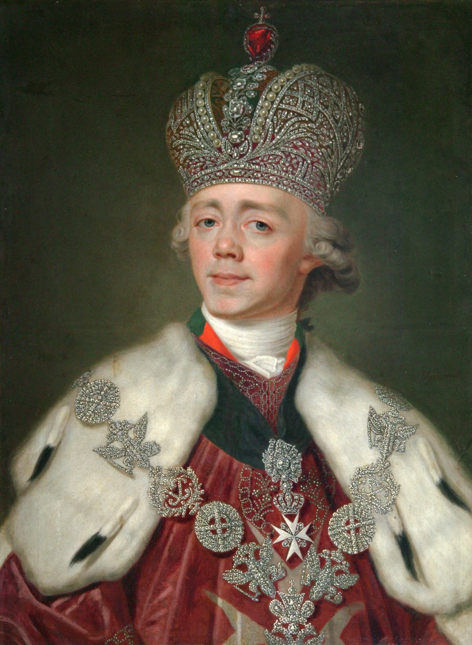 Venäjän keisari Paavali I:n muotokuva, 1754-1801, 1799-1800. tekijältä Vladimir Lukich Borovikovsky