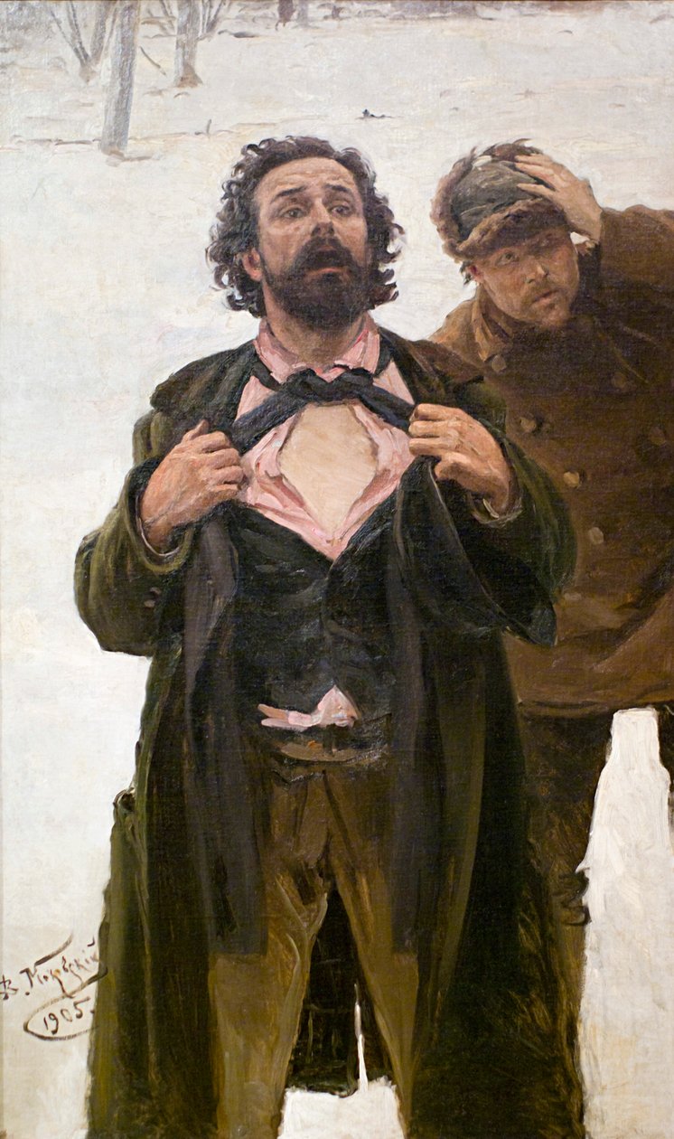 Tutkimus maalaukselle Verinen sunnuntai 22. tammikuuta 1905, 1905. tekijältä Vladimir Egorovic Makovsky