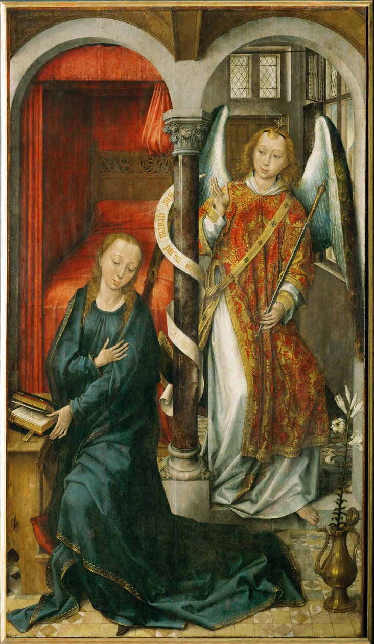 Annunciation (maalaus puulle) tekijältä Vrancke van der Stockt