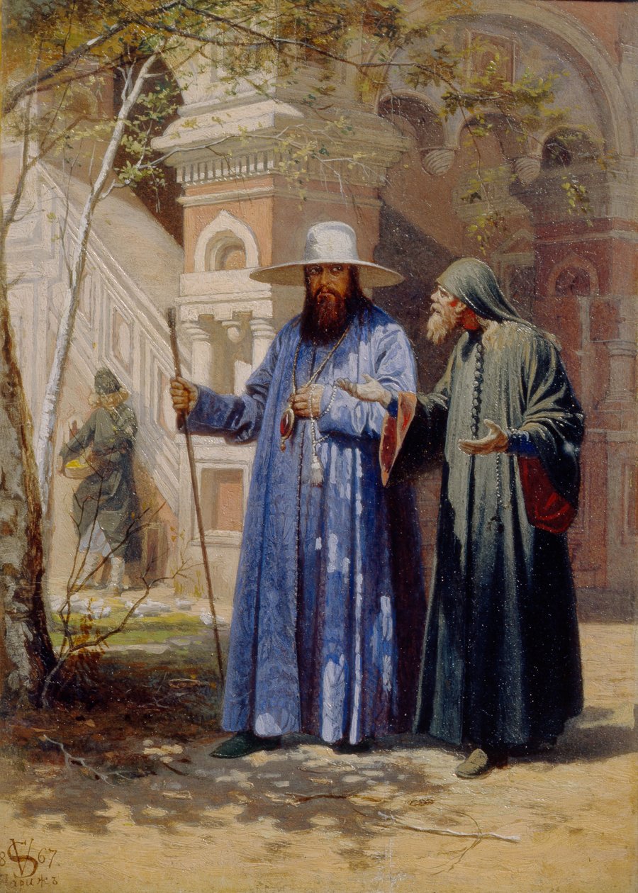 Patriarkka Nikon Uudessa Jerusalemin luostarissa, 1867 tekijältä Vyacheslav Grigoryevich Schwarz