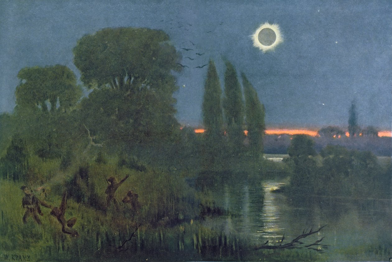 Täydellinen auringonpimennys, kuvitus H. Kraemerin teoksesta "L