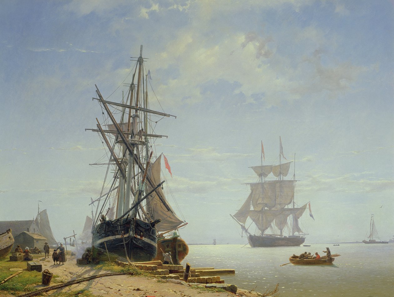 Laivat hollantilaisessa suistossa, 1800-luku tekijältä W.A. van Deventer