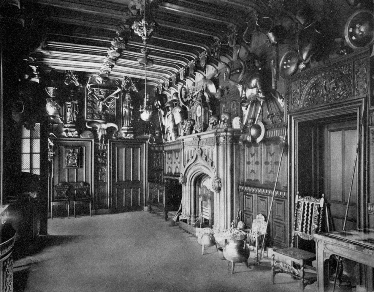 Abbotsford Hallin sali, lähellä Melrosea, Skotlanti, 1924-1926 tekijältä WA Mansell