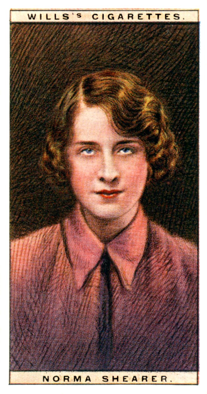 Norma Shearer 1902-1983, Oscar-palkittu kanadalais-amerikkalainen näyttelijä, 1928. tekijältä WD and HO Wills