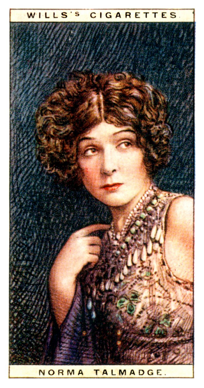 Norma Talmadge 1893-1957, yhdysvaltalainen näyttelijä, 1928. tekijältä WD and HO Wills