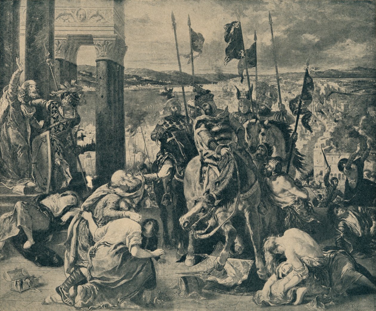 "Ristiretkeläiset saapuvat Konstantinopoliin", 1840, 1935. tekijältä WF Mansell