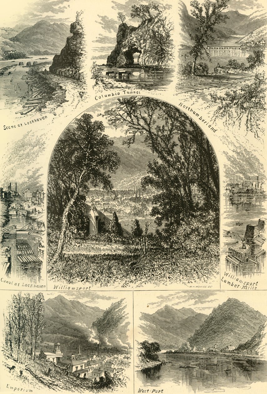 "Scenes on the Susquehanna", 1874. tekijältä W.H. Morse