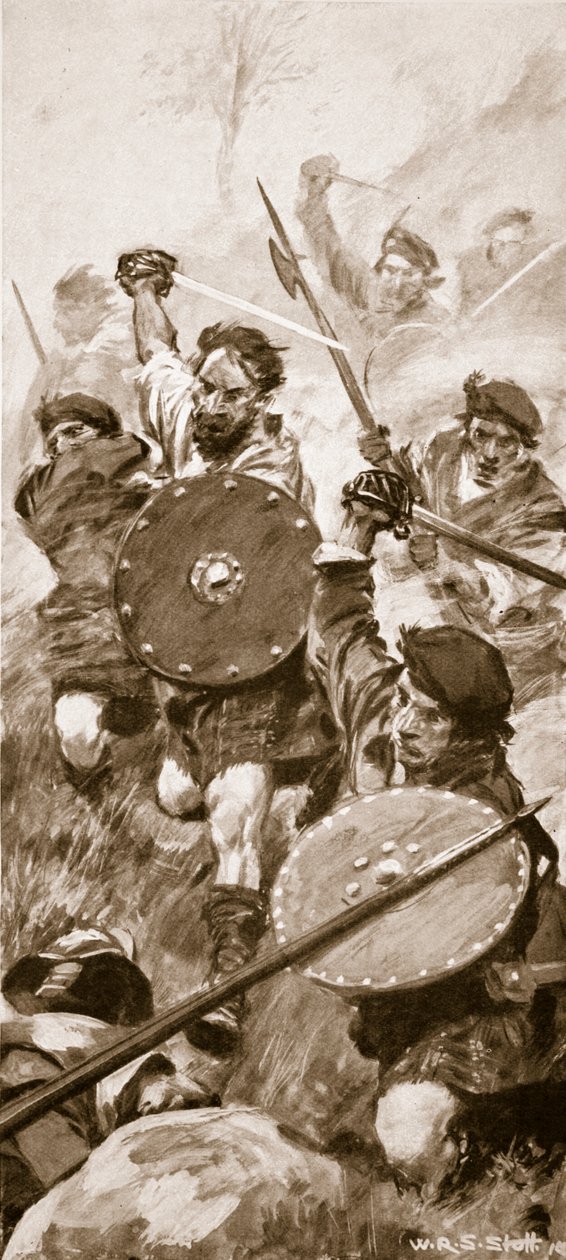Ylämaalaiset Killiecrankien taistelussa, 27. heinäkuuta 1689 (litho) tekijältä W.R.S. Stott