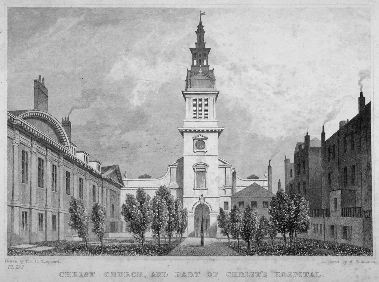 Länsinäkymä Christ Churchista, Newgate Street, osa Christ