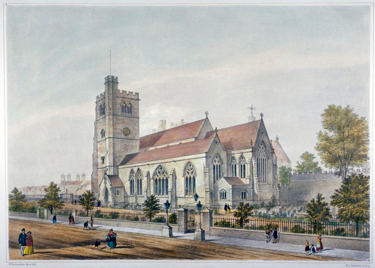 St Mary-at-Lambethin kirkko, Lontoo, 1851 tekijältä WT Ashfield
