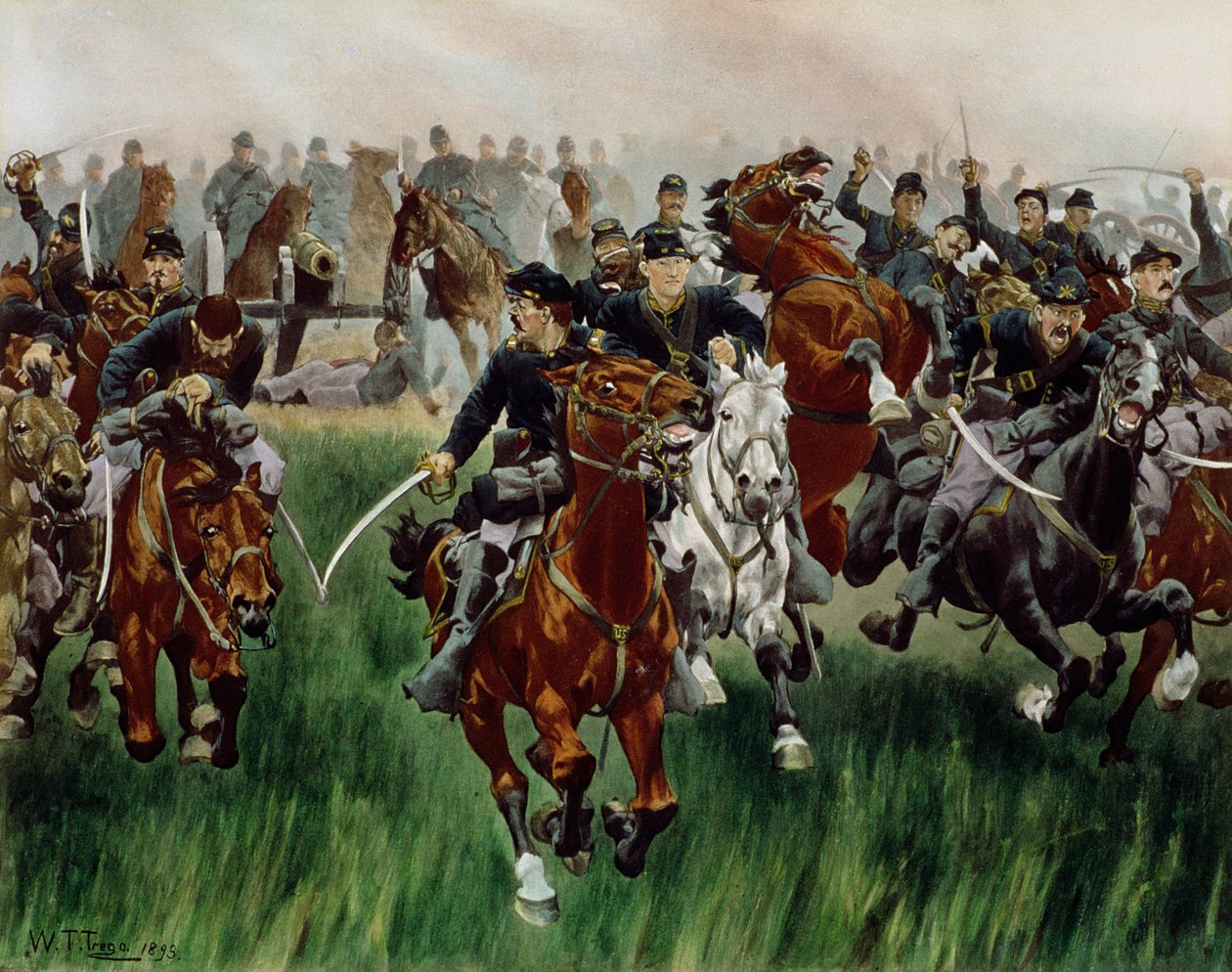 Ratsuväki, 1895 (wc paperilla) tekijältä W.T. Trego