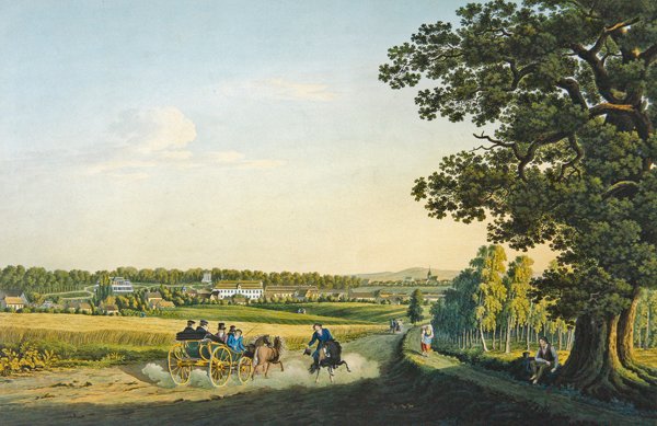 Näkymä Alt Haldenslebenistä kaiverrettu Carl August Richter (1770-1848) (kaiverrus vesivärillä) tekijältä W. (after) Behrendsen