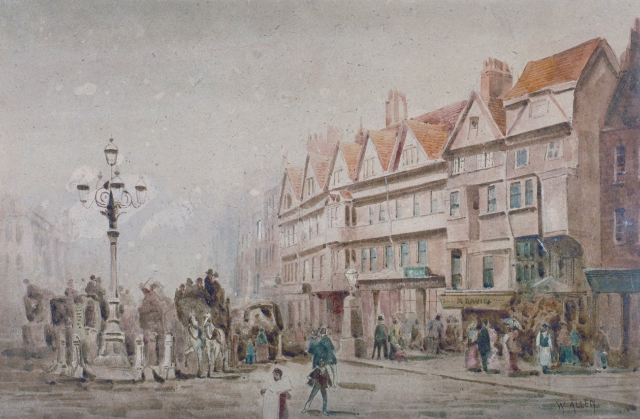 Katso itään Holbornin ja Stable Innin eteläpuolella, Lontoossa, 1860. tekijältä W Allen