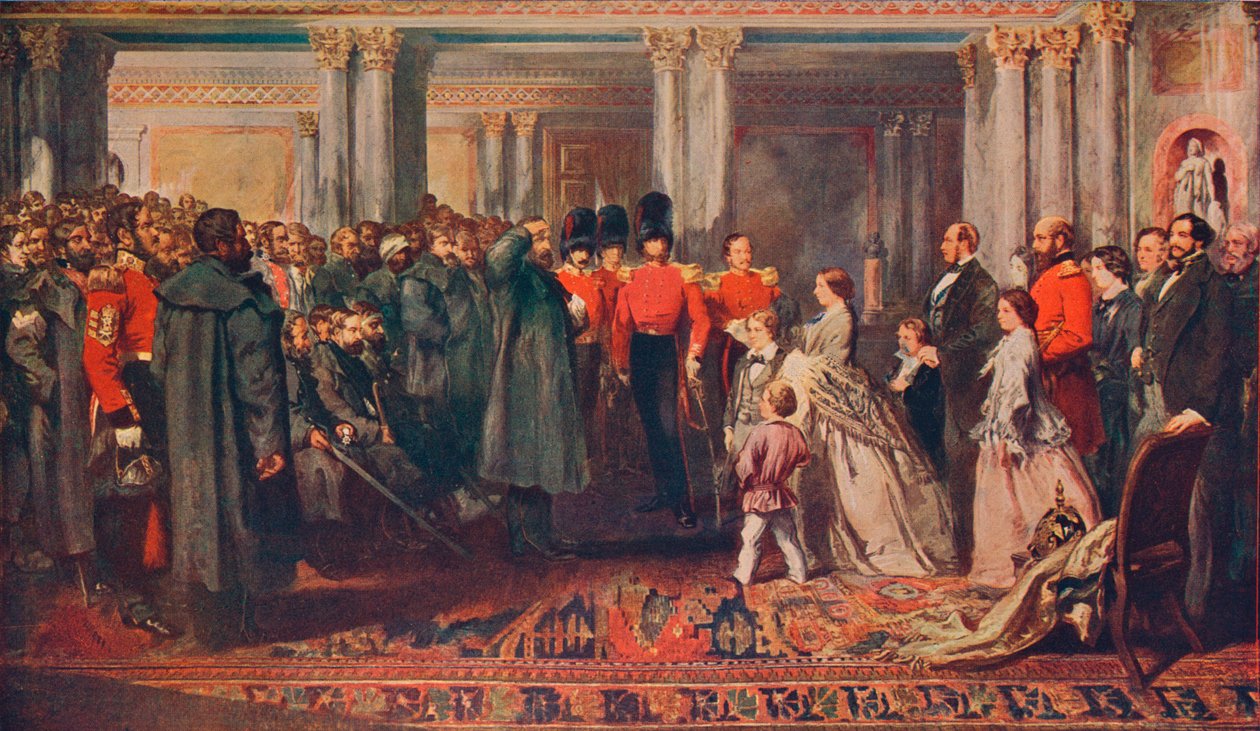Kuningatar Victoria luovuttamassa mitalit vartioille Krimin sodan jälkeen, 1856 1906 tekijältä W Bunney