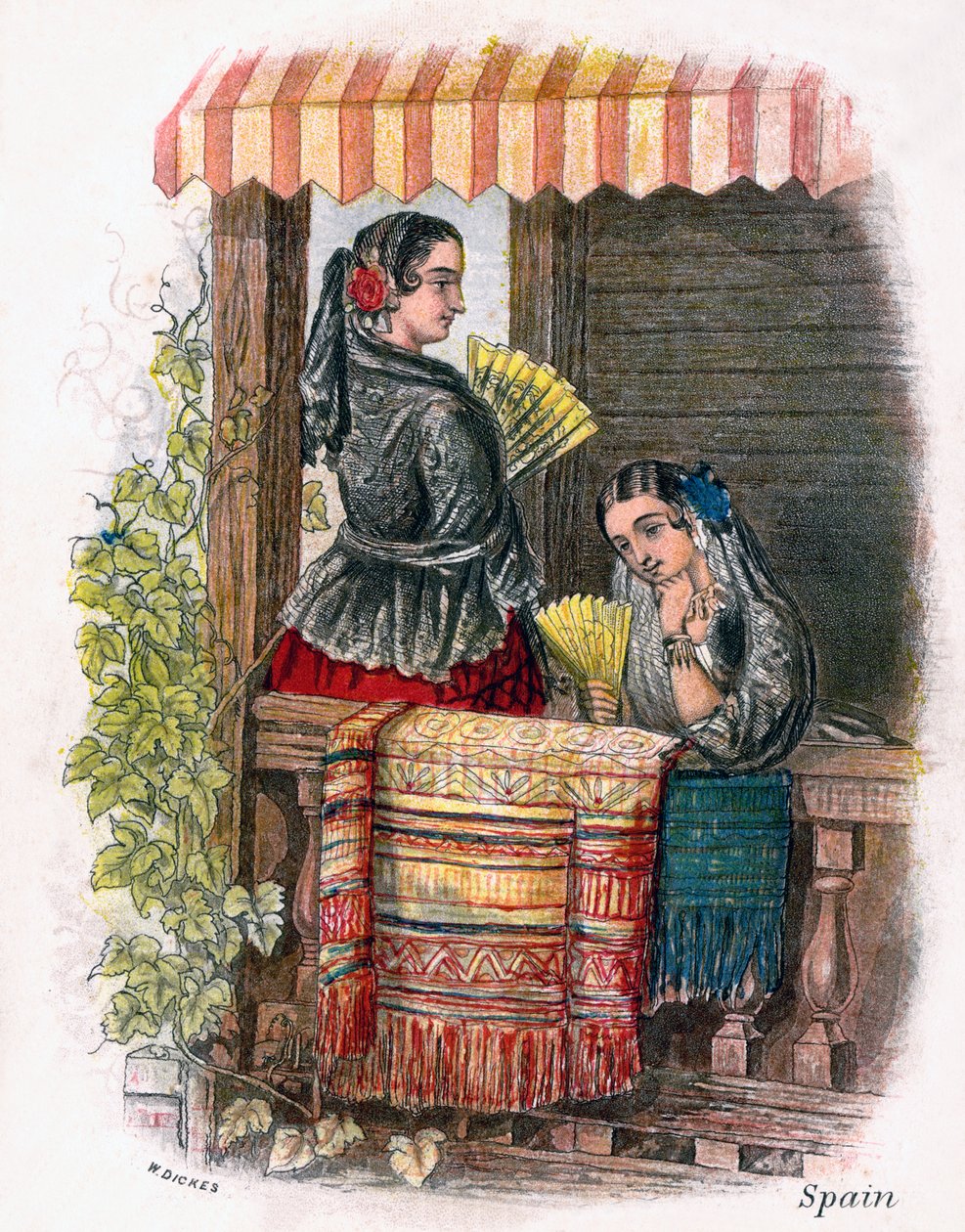 Espanjalainen tyttö, 1809. tekijältä W. Dickes