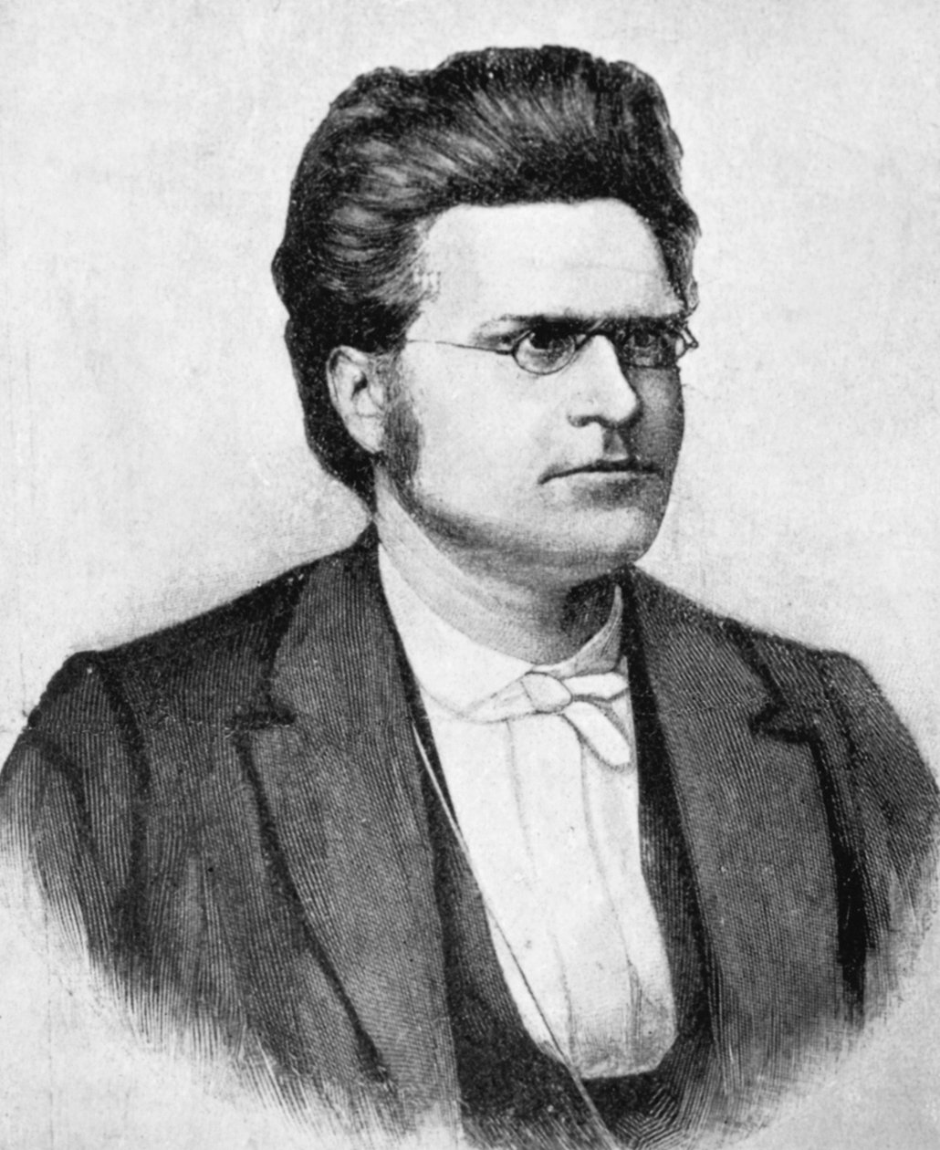 Bjornstjerne Martinius Bjornsonin (1832-1910), norjalaisen kirjailijan, runoilijan ja näytelmäkirjailijan muotokuva, puupiirros valokuvan mukaan Budtz Mueller ja yhteistyökumppanit tekijältä John Ward Dunsmore