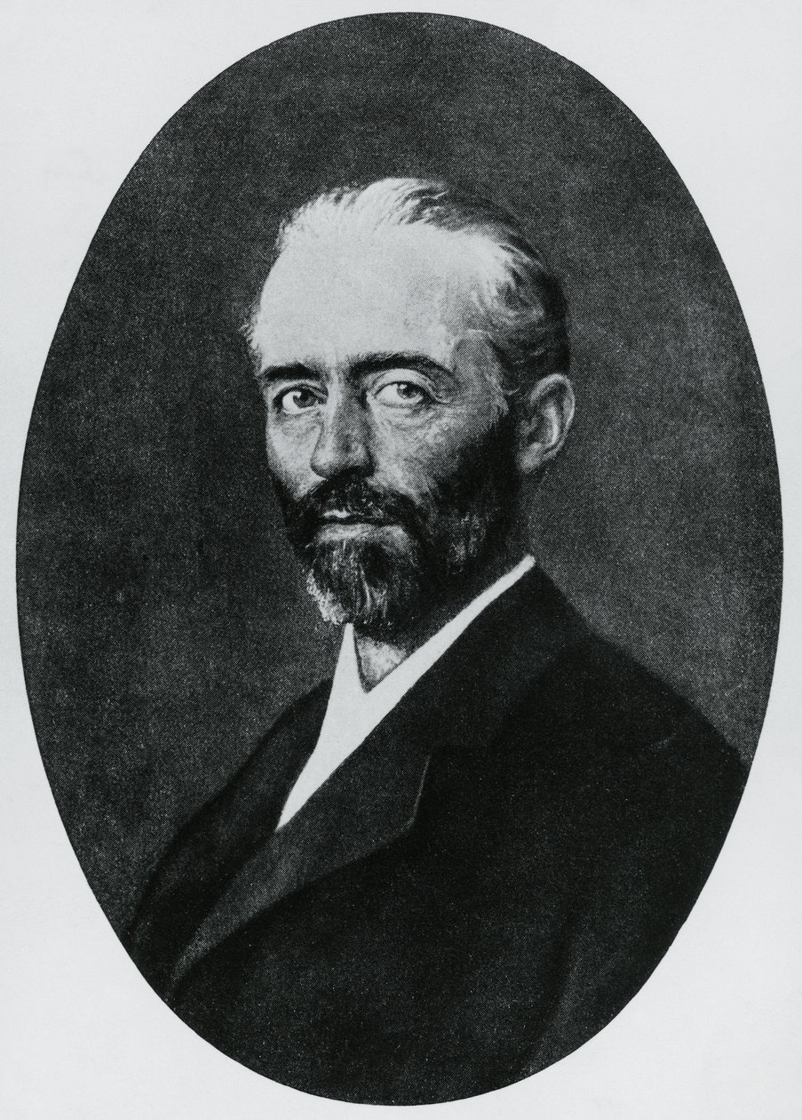 Emil Theodor Kocherin (1841-1917), sveitsiläisen lääkärin, lääketieteen Nobelin palkinnon vuonna 1909, muotokuva, kaiverrus tekijältä John Ward Dunsmore