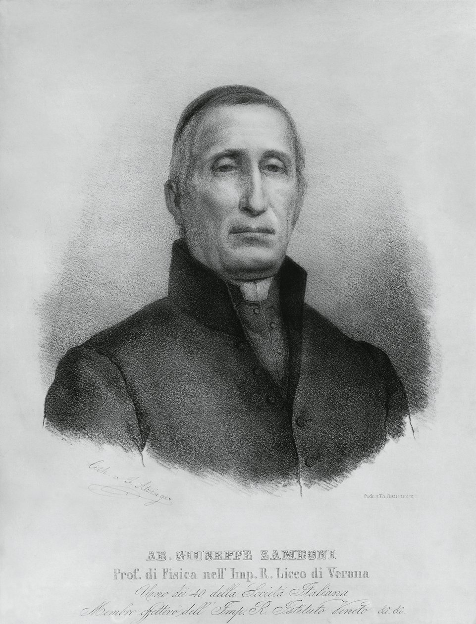 Giuseppe Zambonin (1776-1846), italialaisen katolisen papin ja fyysikon muotokuva tekijältä John Ward Dunsmore